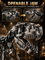 Mesiondy T-Rex Fossil Building Set – 1,876 PCS Skeleton Dinosaur Model with Display Base – 28.7 Inch Collectible Home Decor - Image 7