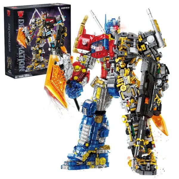 Mesiondy Beast King 3,226 PCS Deformation Mecha Building Set ¨C 13.8 Inch Black & Yellow Armored Robot with Translucent Sword & Cannon ¨C Collectible Display Model
