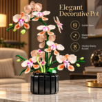 Mesiondy Phalaenopsis Orchid Building Set ¨C 866 PCS Botanical Flower Model with Black Pot ¨C 15.5 Inch Home Decor for Collectors - Image 6