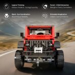 Mesiondy Off-Road Building Set   – 1,313 PCS Red Jeep Wrangler Style Model with Suspension & Large Tires – Independent Mechanical Series - Image 7