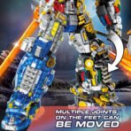 Mesiondy Beast King 3,226 PCS Deformation Mecha Building Set ¨C 13.8 Inch Black & Yellow Armored Robot with Translucent Sword & Cannon ¨C Collectible Display Model - Image 6