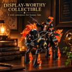 Mesiondy Ghost Flame Knight Building Set ¨C 2,184 PCS Flaming Skeleton Motorcycle Model with Rider ¨C 15.75 Inch Tall Display for Collectors - Image 7