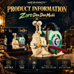 MESIONDY One Piece Zoro Den Den Mushi Building Block Set ¨C 697PCS Anime Collectible Model with Rotating Shell & Movable Hat - Image 8