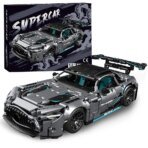 Mesiondy Silver Arrow GT Black Series Building Kit – 1466 PCS Premium Brick System | 1:14 Scale German Supercar | AMG Racing Livery
