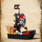 Mesiondy Caribbean Pirate Island Outpost Building Set  ‍☠️ – 943 PCS, 13.8" Wide Pirate Hideout with Boat & Palm Tree - Image 9