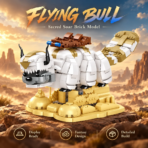 Mesiondy Flying Bull Building Set ¨C 1,141 PCS Sacred Soar Model with Articulated Head & Legs ¨C 13.2 Inch Display for Collectors - Image 6