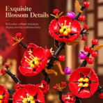 Mesiondy Plum Blossom Building Set ¨C 599 PCS Botanical Flower Model with Black Pot ¨C 12 Inch Home Decor - Image 7