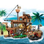Mesiondy Caribbean Pirate Island Pier Building Set  ‍☠️ – 573 PCS, 21.6" Long Pirate Dock & Boat Toy  , Compatible with Major Brick Brands - Image 2