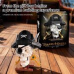 Mesiondy Pirate Skull Building Set – 1,176 PCS Captain Model with Hat, Eye Patch & Dual Swords – 11.8 Inch Home Decor Display for Collectors - Image 7