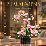 Mesiondy Phalaenopsis Orchid Building Set ¨C 866 PCS Botanical Flower Model with Black Pot ¨C 15.5 Inch Home Decor for Collectors - Image 5