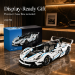 Mesiondy Ferrari FXX-K EVO Style Supercar Building Set ¨C 4,133 PCS 1:8 Scale White & Blue Tech Model ¨C Static Collectible Display - Image 11