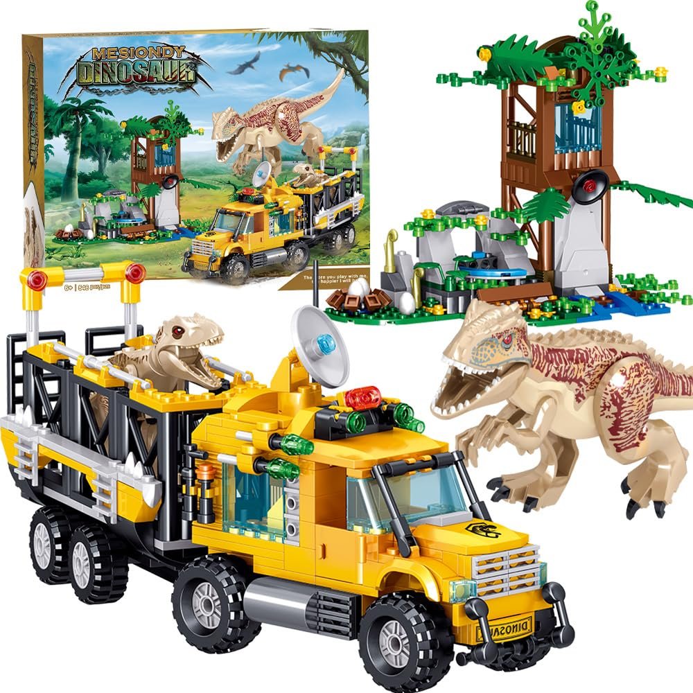 239cfc32ce833ee9acf9d2b97e622aaf Mesiondy Jurassic World Prehistoric Apex Predator Expedition Building Set – 546 PCS Premium Brick System | Dino Transport Truck, Watchtower & Dinosaur Figures - Image 1