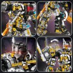 Mesiondy Beast King 3,226 PCS Deformation Mecha Building Set ¨C 13.8 Inch Black & Yellow Armored Robot with Translucent Sword & Cannon ¨C Collectible Display Model - Image 21