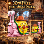 MESIONDY One Piece Luffy Den Den Mushi Building Block Set ¨C 573PCS Anime Collectible Model with Rotating Shell & Movable Straw Hat - Image 2