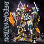 Mesiondy Beast King 3,226 PCS Deformation Mecha Building Set ¨C 13.8 Inch Black & Yellow Armored Robot with Translucent Sword & Cannon ¨C Collectible Display Model - Image 13