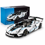 Mesiondy Ferrari FXX-K EVO Style Supercar Building Set ¨C 4,133 PCS 1:8 Scale White & Blue Tech Model ¨C Static Collectible Display - Image 9