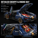 Mesiondy Lamborghini Revuelto Style Supercar Building Set ¨C 4,262 PCS 1:8 Scale Starry Blue Tech Model ¨C Static Collectible Display - Image 4