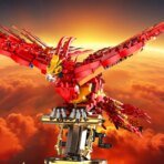 Mesiondy Fawkes Phoenix Building Set ¨C 938 PCS Red Mythical Bird with Gold Display Stand ¨C 17.2 Inch Wingspan Model for Collectors - Image 6