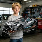 Mesiondy Silver Arrow GT Black Series Building Kit – 1466 PCS Premium Brick System | 1:14 Scale German Supercar | AMG Racing Livery - Image 2