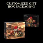 Mesiondy Medieval Post House Building Set – 2,105 PCS Oakwood Stables with Stagecoach & Horses – LED Light Module Included – 12.7 Inch Diorama Display - Image 6