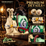 MESIONDY One Piece Zoro Den Den Mushi Building Block Set ¨C 697PCS Anime Collectible Model with Rotating Shell & Movable Hat - Image 5