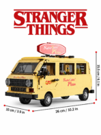 Mesiondy Stranger Things Surfer Boy Pizza Van Building Set ¨C 634 PCS Surfer Boy Pizza Style Retro Food Truck ¨C 80s Display Model for Adult Collectors - Image 8
