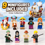 Mesiondy One Piece Thousand Sunny Pirate Ship Building Set ¨C 1,484PCS Adventure Vessel with 9 Minifigures ¨C 16.5 Inch Display for Collectors - Image 6