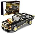 Mesiondy Classic GT Muscle Car Building Kit ¨C 1680 PCS Premium Brick System | Vintage American Sport Coupe | Supercharged Engine Detail