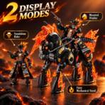 Mesiondy Ghost Flame Knight Building Set ¨C 2,184 PCS Flaming Skeleton Motorcycle Model with Rider ¨C 15.75 Inch Tall Display for Collectors - Image 6