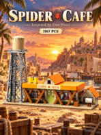 Mesiondy One  Piece Spider Coffee Shop Building Set ¨C 1,167 Pieces Nami Style Pirate Cafe with Water Tower ¨C Anime Display Model for Adult Collectors - Image 3