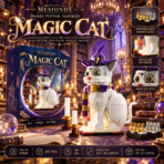 MESIONDY Harry Potter Magic Cat Building Block Set ¨C 877PCS Wizard Cat Collector Model with Hat, Candle & Human-sized game board - Image 4