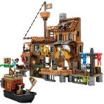 Mesiondy Caribbean Pirate Island Pier Building Set  ‍☠️ – 573 PCS, 21.6" Long Pirate Dock & Boat Toy  , Compatible with Major Brick Brands - Image 5