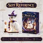 MESIONDY Harry Potter Magic Cat Building Block Set ¨C 877PCS Wizard Cat Collector Model with Hat, Candle & Human-sized game board - Image 8