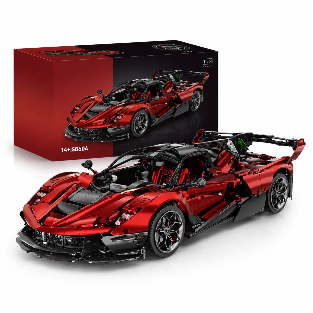 58ea8864fe8274456bba4ee7f2733115 Mesiondy Ferrari FXX-K EVO Style Supercar Building Set ¨C 4,133 PCS 1:8 Scale White & Blue Tech Model ¨C Static Collectible Display - Image 1