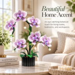 Mesiondy Phalaenopsis Orchid Building Set ¨C 619 PCS Botanical Flower Model with Black Pot ¨C 12.6 Inch Home Decor - Image 5