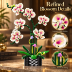 Mesiondy Cymbidium Orchid Building Set ¨C 736 PCS Botanical Flower Model with Geometric Pot ¨C 15.9 Inch Home Decor for Collectors - Image 7
