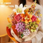 Mesiondy Eternity Flowers Bouquet Building Kit – 813 PCS DIY Artificial Floral Arrangement | Premium Brick System | Gift-Ready Box - Image 4