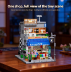 Mesiondy Japanese Grocery Store Building Set ¨C 1,401 PCS Street Shop Model with LED Light ¨C 8.5 Inch Display for Collectors - Image 3