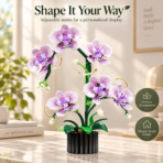Mesiondy Phalaenopsis Orchid Building Set ¨C 619 PCS Botanical Flower Model with Black Pot ¨C 12.6 Inch Home Decor - Image 7