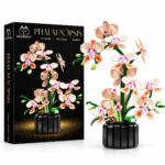 Mesiondy Phalaenopsis Orchid Building Set ¨C 866 PCS Botanical Flower Model with Black Pot ¨C 15.5 Inch Home Decor for Collectors