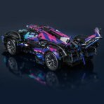 Mesiondy Cyberpunk V12 Hypercar Building Kit – 1039 PCS Premium Brick System | Italian Supercar Technic Model | Scissor Door & Active Wing Detail - Image 6