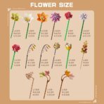 Mesiondy Eternity Flowers Bouquet Building Kit – 813 PCS DIY Artificial Floral Arrangement | Premium Brick System | Gift-Ready Box - Image 8