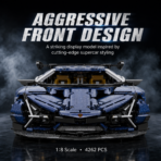 Mesiondy Lamborghini Revuelto Style Supercar Building Set ¨C 4,262 PCS 1:8 Scale Starry Blue Tech Model ¨C Static Collectible Display - Image 5