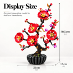 Mesiondy Plum Blossom Building Set ¨C 599 PCS Botanical Flower Model with Black Pot ¨C 12 Inch Home Decor - Image 8