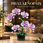 Mesiondy Phalaenopsis Orchid Building Set ¨C 619 PCS Botanical Flower Model with Black Pot ¨C 12.6 Inch Home Decor - Image 2