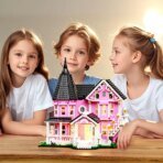 Mesiondy Enchanted Pink Victorian Manor Building Kit – 1349 PCS Premium Brick System | LED Light-Up Gothic Dollhouse | Halloween Display Collectible - Image 5
