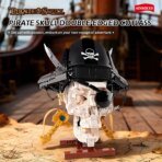 Mesiondy Pirate Skull Building Set – 1,176 PCS Captain Model with Hat, Eye Patch & Dual Swords – 11.8 Inch Home Decor Display for Collectors - Image 5