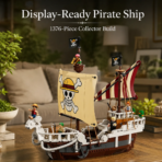 Mesiondy One Piece Going Merry Pirate Ship Building Set ¨C 1,376 PCS Adventure Vessel with Crew Figures ¨C 13.8 Inch Display for Collectors - Image 4