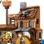 Mesiondy Caribbean Pirate Island Pier Building Set  ‍☠️ – 573 PCS, 21.6" Long Pirate Dock & Boat Toy  , Compatible with Major Brick Brands - Image 6