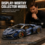 Mesiondy Lamborghini Revuelto Style Supercar Building Set ¨C 4,262 PCS 1:8 Scale Starry Blue Tech Model ¨C Static Collectible Display - Image 6